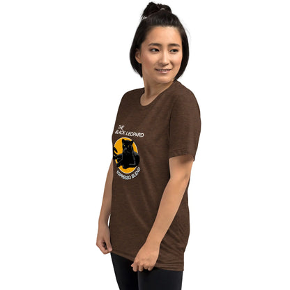 DMC Black Leopard Short Sleeve Tri-Blend Comfy T-shirt Diving Moose Coffee, LLC