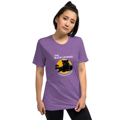 DMC Black Leopard Short Sleeve Tri-Blend Comfy T-shirt Diving Moose Coffee, LLC