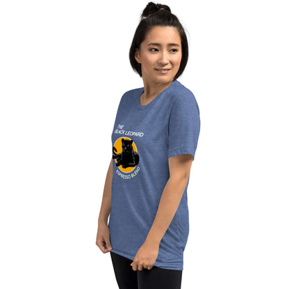 DMC Black Leopard Short Sleeve Tri-Blend Comfy T-shirt Diving Moose Coffee, LLC