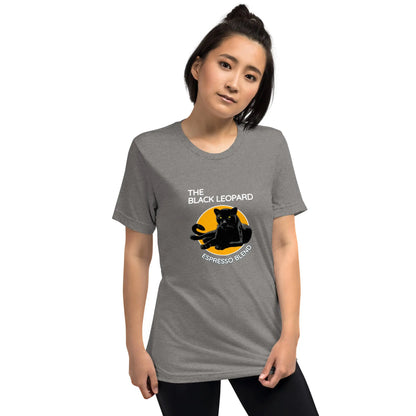 DMC Black Leopard Short Sleeve Tri-Blend Comfy T-shirt Diving Moose Coffee, LLC